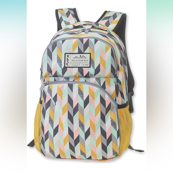 KAVU Packwood Backpack with Padded Laptop and Tablet Sleeve, Chevron Sketch - Picture 2 of 12